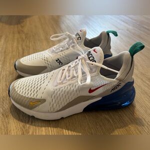 Nike Air Max 270 White with Red and Blue Accents